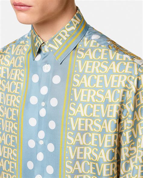 camisa versace hombre precio|silk Versace shirt men's.